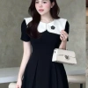 Váy đầm xòe phổi cổ trắng hoa nhẹ nhàng thanh lịch, đi làm và tiệc, Bigsize V38 6