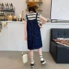 Váy dây đeo Denim bé gái - Bộ 2 mảnh mùa hè thời trang, giá ưu đãi 335k 6
