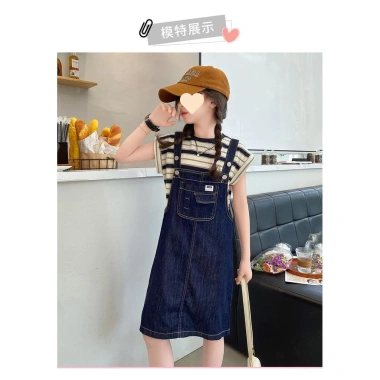 Váy dây đeo Denim bé gái - Bộ 2 mảnh mùa hè thời trang, giá ưu đãi 335k 8