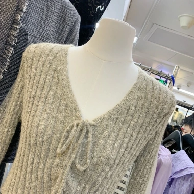 Váy đi lại Hàn Quốc hot girl, cổ V, dây rút, chất liệu đan, xuân hè 2.023 Dongdaemun 4 Váy đi lại Hàn Quốc hot girl, cổ V, dây rút, chất liệu đan, xuân hè 2.023 Dongdaemun 4