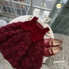 Váy Đỏ Noel và Tết Bé Gái - Nhung Hoa Hồng Bồng Bềnh Sang Trọng | KS HƯƠNG BABY 8