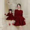 Váy Đôi Mẹ Bé Nhung Cứng Đỏ Form Xòe Anna và Chloe Size 8‑70kg - Phù Hợp Lễ Tết, Noel, Tiệc, Giá Giảm 260,000₫