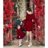 Váy Đôi Mẹ Bé Nhung Cứng Đỏ Form Xòe Anna và Chloe Size 8‑70kg - Phù Hợp Lễ Tết, Noel, Tiệc, Giá Giảm 260,000₫ 5