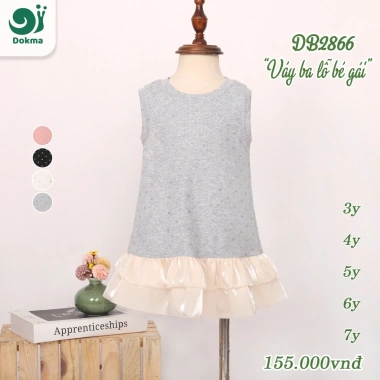Váy Dokma bé gái 3-7 tuổi 13-25kg, thoáng mát, mẫu DB2.655-DB3.009 - Giá chỉ 119k