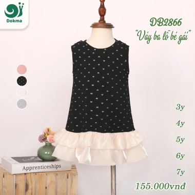 Váy Dokma bé gái 3-7 tuổi 13-25kg, thoáng mát, mẫu DB2.655-DB3.009 - Giá chỉ 119k 4