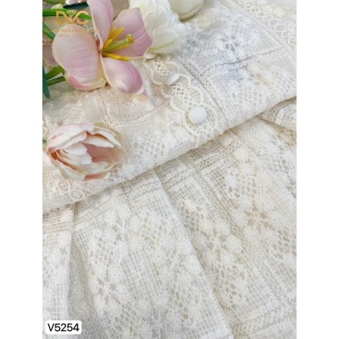 Váy DVC ren phối tơ họa tiết hoa, tay phồng tiểu thư – Sang chảnh, chỉ 495k