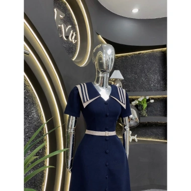 Váy Eviici nữ cổ kép viền đai liền dáng A dài, thời trang đi làm và đi chơi, giá ưu đãi 399k 5 Váy Eviici nữ cổ kép viền đai liền dáng A dài, thời trang đi làm và đi chơi, giá ưu đãi 399k 5