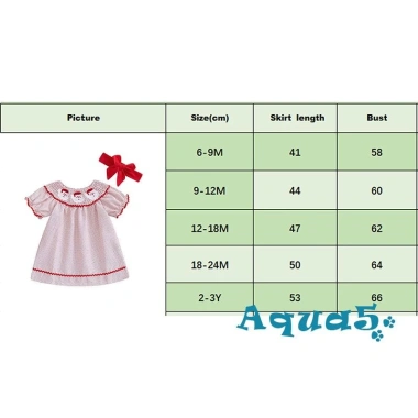 Váy Giáng sinh bé gái Aqua 2 món Ông già Noel thêu cổ thun ngắn tay kèm Tiara