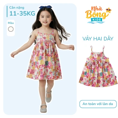 Váy Hai Dây Bé Gái Hoa Nhí Dáng Xòe Ngọt Ngào Mùa Hè Thoáng Mát Giá 122k
