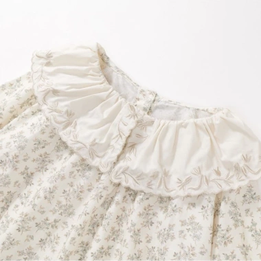 Váy Hoa Nhí Tiểu Thư Cổ Tròn Tay Bo cho Bé Gái Cotton thoáng mát, giá 221.000đ 4