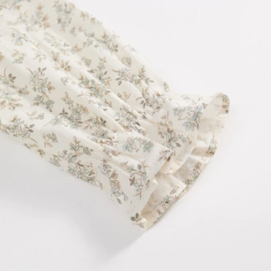 Váy Hoa Nhí Tiểu Thư Cổ Tròn Tay Bo cho Bé Gái Cotton thoáng mát, giá 221.000đ 6
