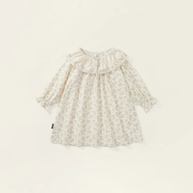 Váy Hoa Nhí Tiểu Thư Cổ Tròn Tay Bo cho Bé Gái Cotton thoáng mát, giá 221.000đ 9