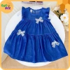Váy Jean bé gái xinh xắn, đầm bé gái kèm nơ chất liệu jean lụa - Giá chỉ 135.000đ