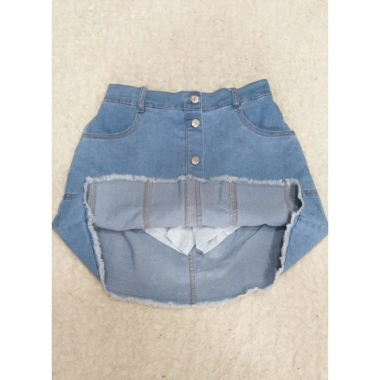 Váy Jeans Bé Size Đại 25-48kg Dáng Chữ A Co Dãn Mềm Mại Kèm Quần Trong 4