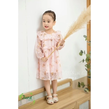 Váy June Ren Bé Gái Cổ Bèo 10-34kg - Đẹp Dễ Thương, Giá ưu đãi 295.000 VND 2