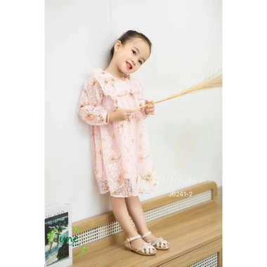 Váy June Ren Bé Gái Cổ Bèo 10-34kg - Đẹp Dễ Thương, Giá ưu đãi 295.000 VND 4