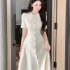 Váy kem dài cài nút thanh lịch cho công sở, xòe nhẹ tôn sang trọng, giá chỉ 378.000 VND 3