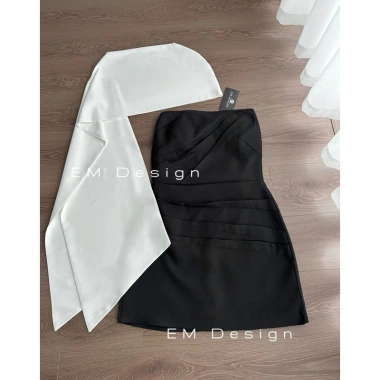 Váy lệch vai Lena Dress chất liệu chéo ý, lụa cao cấp, sang chảnh, giá 559k 4