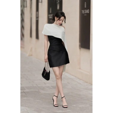 Váy lệch vai Lena Dress chất liệu chéo ý, lụa cao cấp, sang chảnh, giá 559k 9