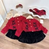 Váy len bé gái Set áo len đỏ nơ và chân váy nhung đen 3 tầng lót, Noel Tết 10-30kg Sữa Kids 209.000₫ 6