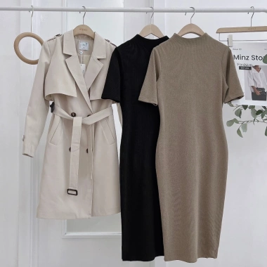 Váy Len Body Minz Store 1.024 - Cổ 3 phong cách công sở Hàn Quốc, giảm còn 219.000₫