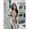 Váy len dài ôm body tay lỡ kèm khăn choàng cổ, dự tiệc công sở JUMIVA 229k 3