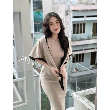 Váy len dài ôm body tay lỡ kèm khăn choàng cổ, dự tiệc công sở JUMIVA 229k 3 Váy len dài ôm body tay lỡ kèm khăn choàng cổ, dự tiệc công sở JUMIVA 229k 3