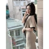 Váy len dài ôm body tay lỡ kèm khăn choàng cổ, dự tiệc công sở JUMIVA 229k 4