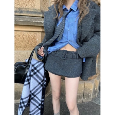 Váy len dệt kim ngắn Hot Girl Culottes thắt lưng rộng, nửa dài - giảm 20% 3 Váy len dệt kim ngắn Hot Girl Culottes thắt lưng rộng, nửa dài - giảm 20% 3