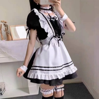 Váy Maid Cosplay Full Phụ Kiện Kèm Vớ - Giá Ưu Đãi 194k Đầy Đủ Set 7