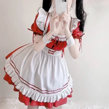 Váy Maid Cosplay Full Phụ Kiện Kèm Vớ - Giá Ưu Đãi 194k Đầy Đủ Set 8