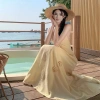 Váy maxi hoa nhí tiểu thư đi biển, chất nhẹ thoáng mát, giảm giá 20% 2