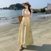 Váy maxi hoa nhí tiểu thư đi biển, chất nhẹ thoáng mát, giảm giá 20% 4
