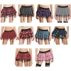 Váy Miniskirt Nữ Sinh Garters Xếp Ly Kẻ Sọc - Vải Tuyn Co Giãn, Thắt Lưng 409k