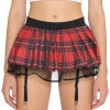 Váy Miniskirt Nữ Sinh Garters Xếp Ly Kẻ Sọc - Vải Tuyn Co Giãn, Thắt Lưng 409k 6