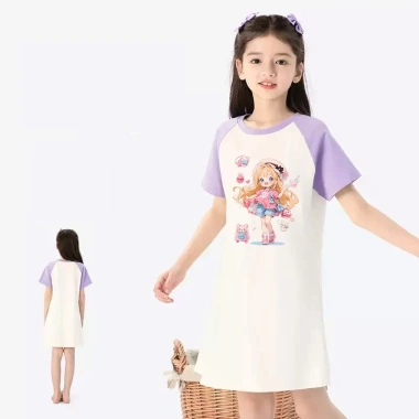 Váy mùa hè bé gái BabyloveGO Đầm suông thun cotton mềm mại, thoáng mát, chỉ 159.000₫ 2