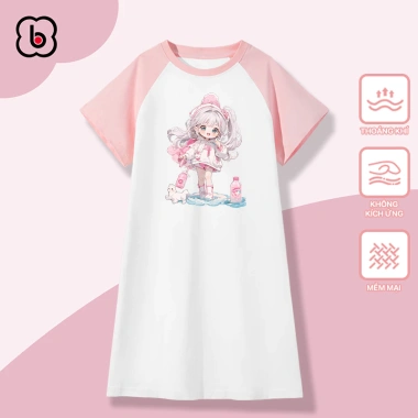 Váy mùa hè bé gái BabyloveGO Đầm suông thun cotton mềm mại, thoáng mát, chỉ 159.000₫ 3