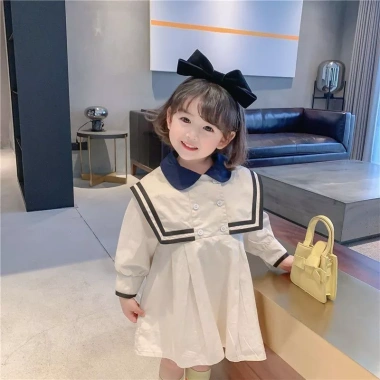 Váy mùa thu bé gái dài tay phong cách Preppy - Thiết kế công chúa, giảm 16% chỉ 228.442 VNĐ
