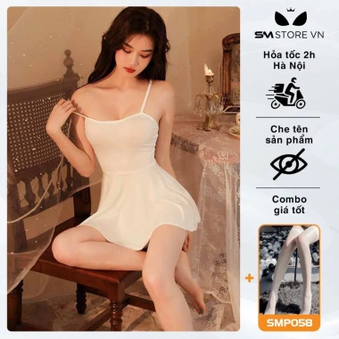Váy ngủ 2 dây cực ngắn gợi cảm, dễ quyến rũ cho chồng - SMS309 giá 64.000đ