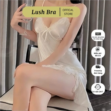 Váy ngủ 2 dây lụa cao cấp, ren sexy gợi cảm, thoáng mát - Lushbra 8.888 130.000₫