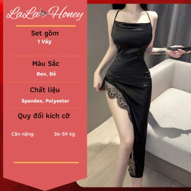 Váy Ngủ 2 Dây Satin Dài Gợi Cảm Sexy Hoàng Gia Giá 147k LALA HONEY 2