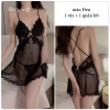 Váy ngủ 2 dây sexy ren mỏng xuyên thấu, dáng xòe co giãn - giảm còn 100.000₫ 6
