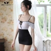 Váy ngủ 2 dây trễ vai cực ngắn ôm body sexy - Giá ưu đãi 58k (SMS311) 8