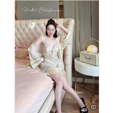 Váy ngủ cao cấp + áo choàng lụa hoa nhí, nơ ngực đuôi cá siêu sexy - Giảm còn 655k Xíu Sleepwear 6 Váy ngủ cao cấp + áo choàng lụa hoa nhí, nơ ngực đuôi cá siêu sexy - Giảm còn 655k Xíu Sleepwear 6