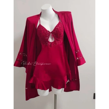 Váy ngủ cao cấp + áo choàng lụa hoa nhí, nơ ngực đuôi cá siêu sexy - Giảm còn 655k Xíu Sleepwear 11 Váy ngủ cao cấp + áo choàng lụa hoa nhí, nơ ngực đuôi cá siêu sexy - Giảm còn 655k Xíu Sleepwear 11
