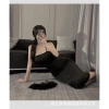 Váy ngủ cosplay cô vợ - Đầm ngủ 2s thun tôn dáng, hở lưng xẻ sâu CV127 CICI BONITA HCM 5