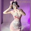 Váy Ngủ Cosplay Hầu Gái Hồng Gợi Cảm 2 Dây Tai Thỏ Đầm Ngủ Quyến Rũ Giá 165k 5