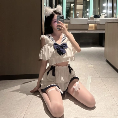 Váy ngủ cosplay học sinh 2 mảnh đính nơ cổ vải cảm - Giá ưu đãi 139k, giá gốc 169.580 2 Váy ngủ cosplay học sinh 2 mảnh đính nơ cổ vải cảm - Giá ưu đãi 139k, giá gốc 169.580 2
