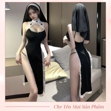 Váy Ngủ Cosplay Nữ Tu DN04 Che Tên - Đồ Ngủ Sexy Hóa Trang Tu Sĩ, Giá 88.000đ