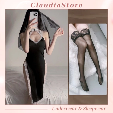 Váy Ngủ Cosplay Nữ Tu DN04 Che Tên - Đồ Ngủ Sexy Hóa Trang Tu Sĩ, Giá 88.000đ